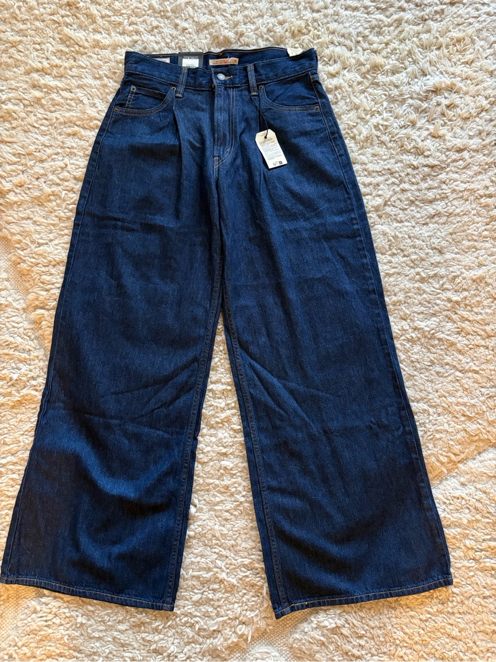 Wide Leg Dark Blue Women's Jeans
